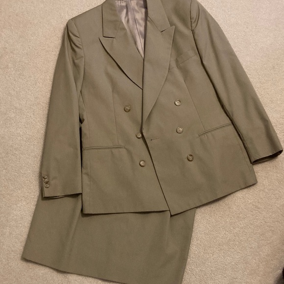Jos. A. Bank Other - Ladies size 14 Olive Khaki Double-Breasted Suit Set with skirt/jacket
